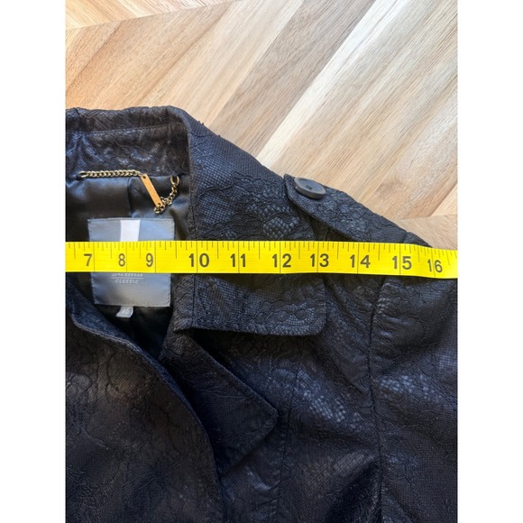 Anne Kanner Classic Black Lace Double Breast Peacoat Jacket Women 40 Date Night - Picture 9 of 9